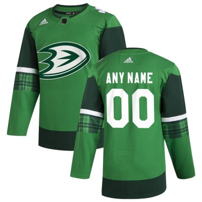 Anaheim Ducks Men's Adidas 2020 St. Patrick's Day Custom Stitched NHL Jersey Green